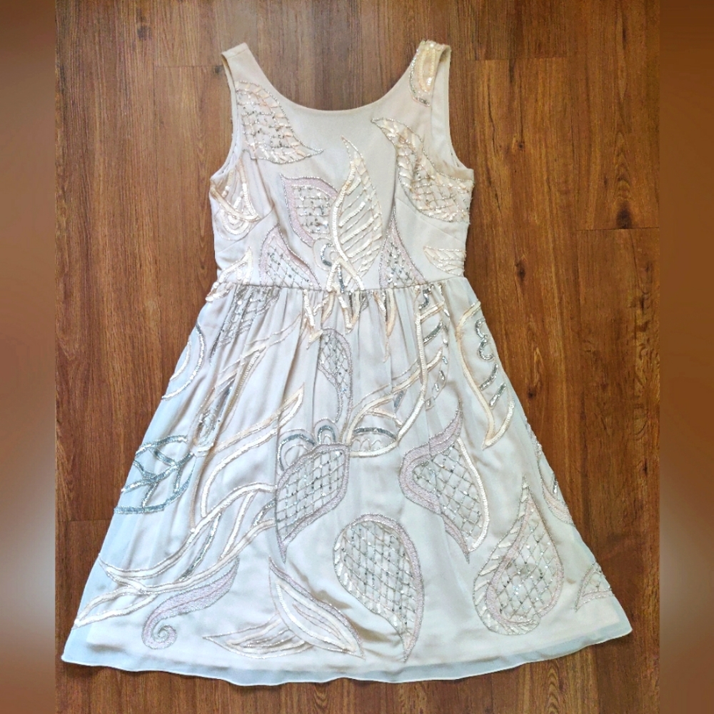 Adriana Papell NEW blush nude dress 14